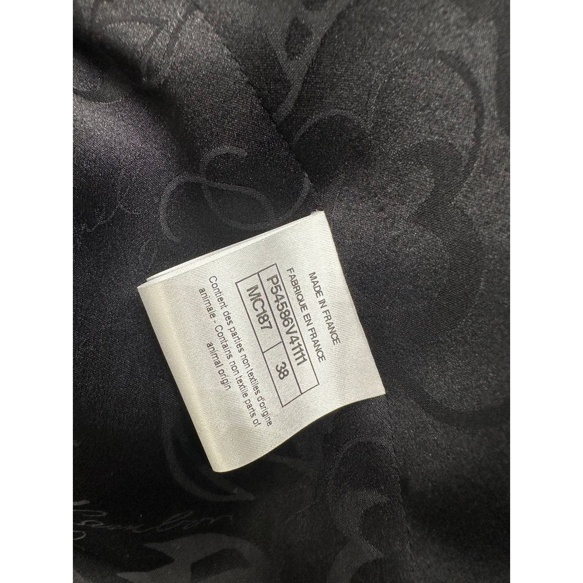Chanel Black White Houndstooth Tweed Hooded Coat Sz.38 Pre-owned