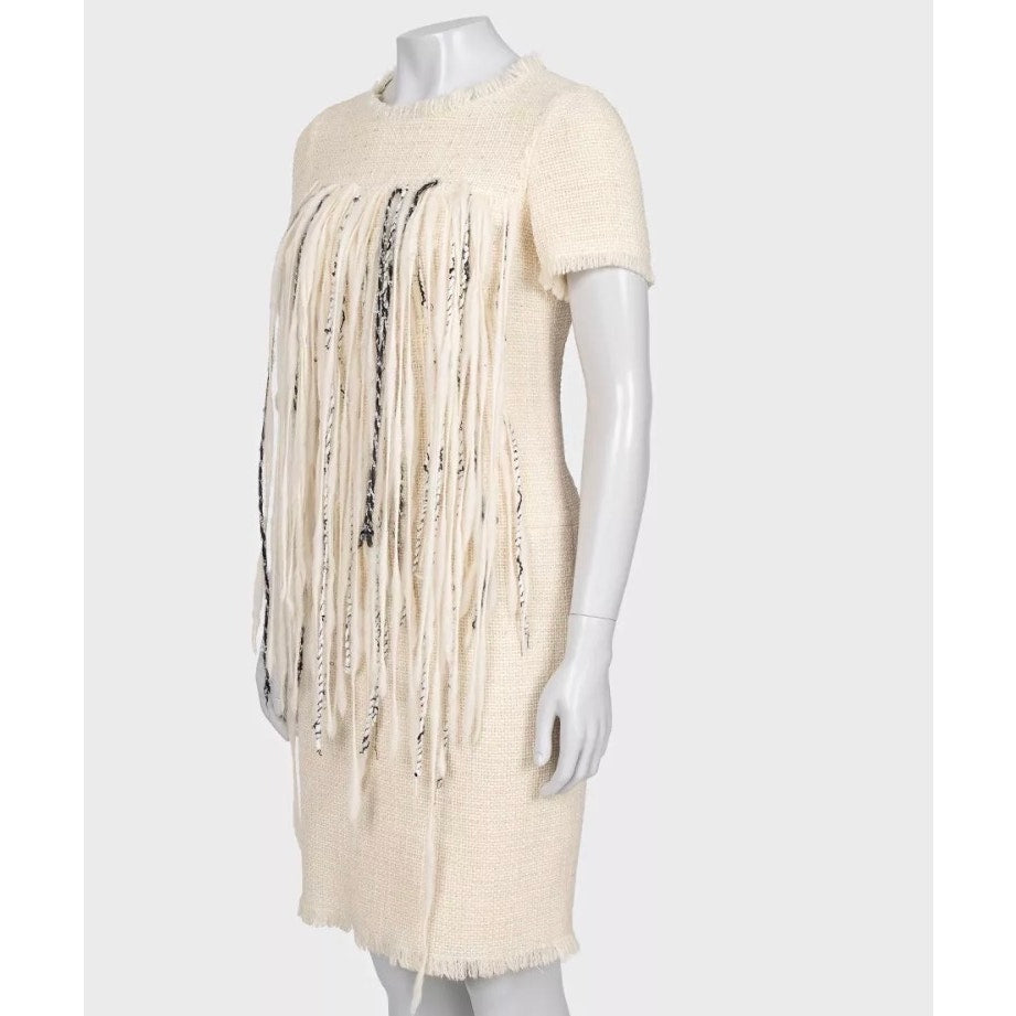 Chanel 2010 White Wool Dress Sz.38 Pre-owned