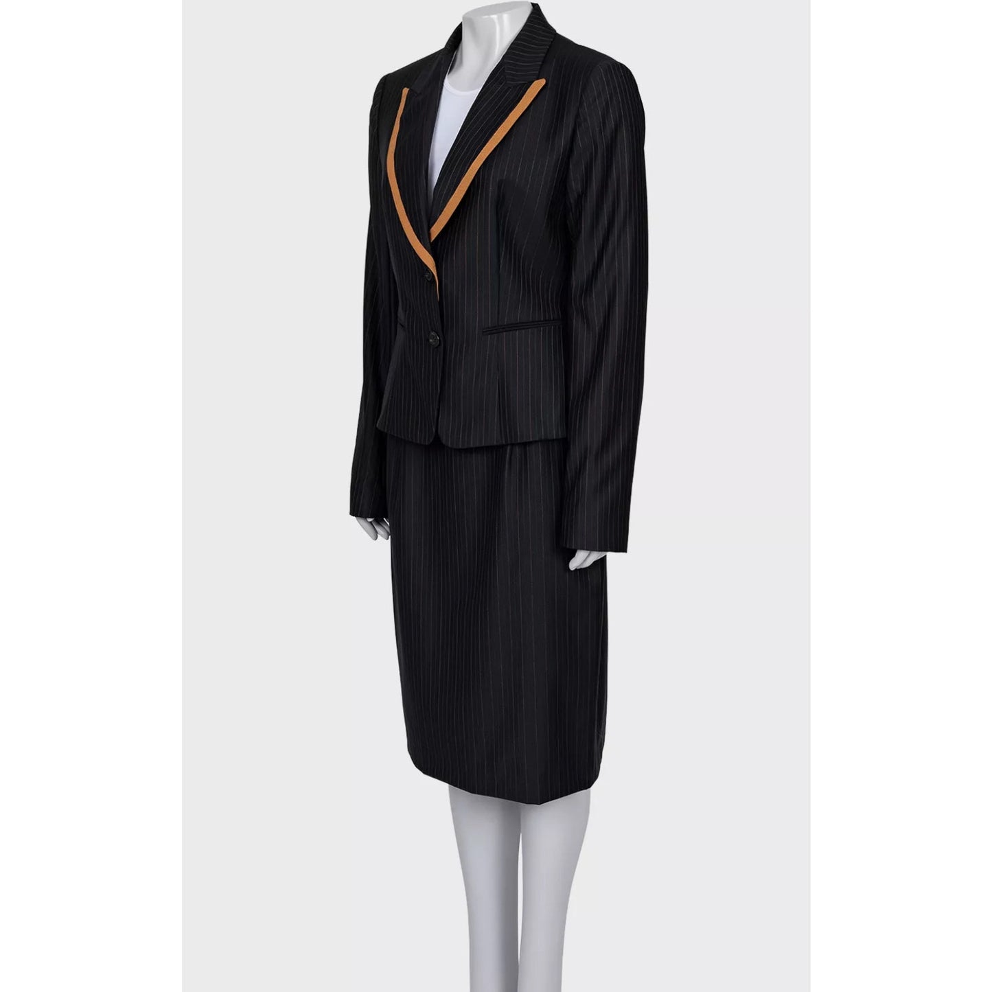Christian Dior Black Wool Pinstripe Suit Sz. FR44 / XXLPre-owned