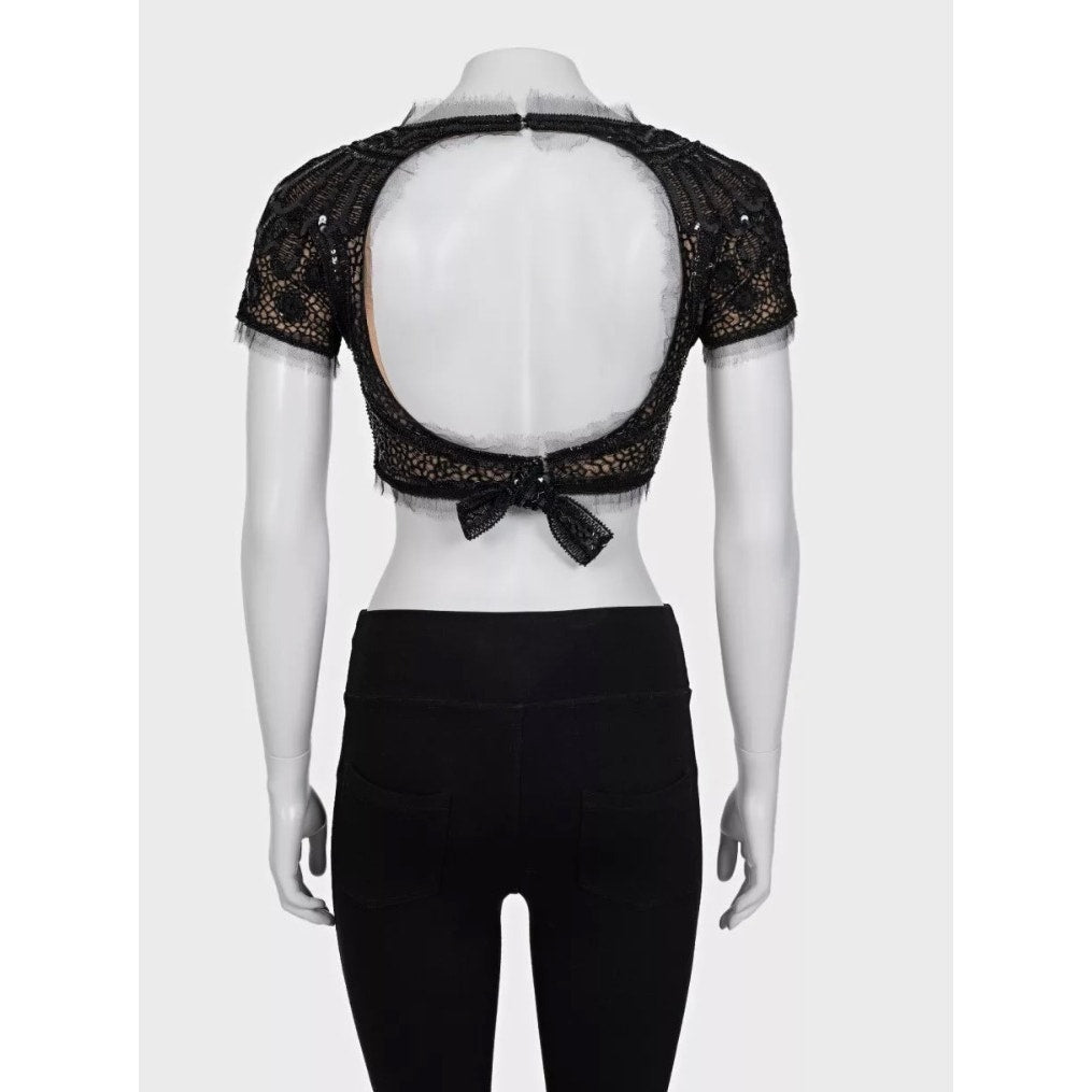 Emilio Pucci Elegant Black Sequin  Peter Dundas Top Sz.XS Pre-owned