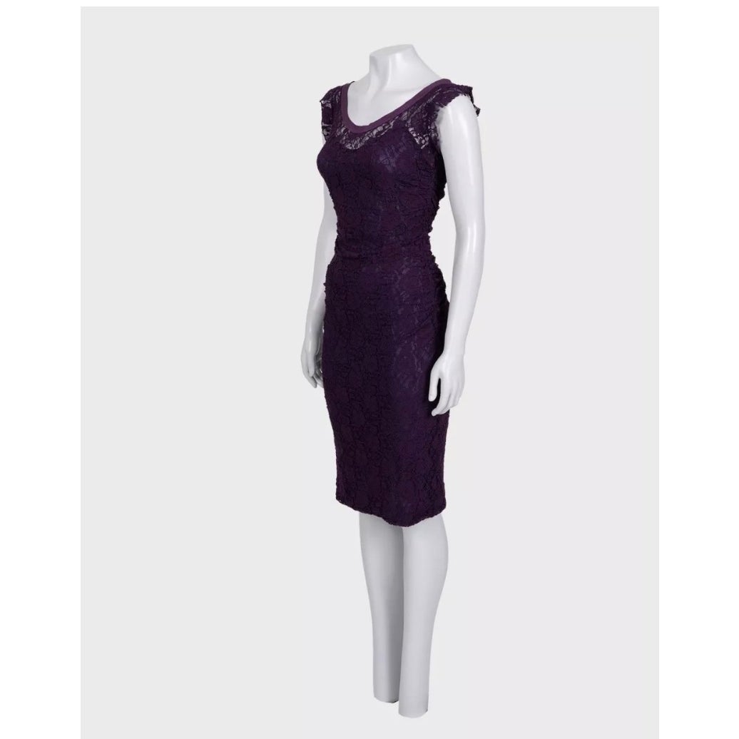 Dolce & Gabbana Purple Lace Mini Dress - IT 40 S Pre-owned
