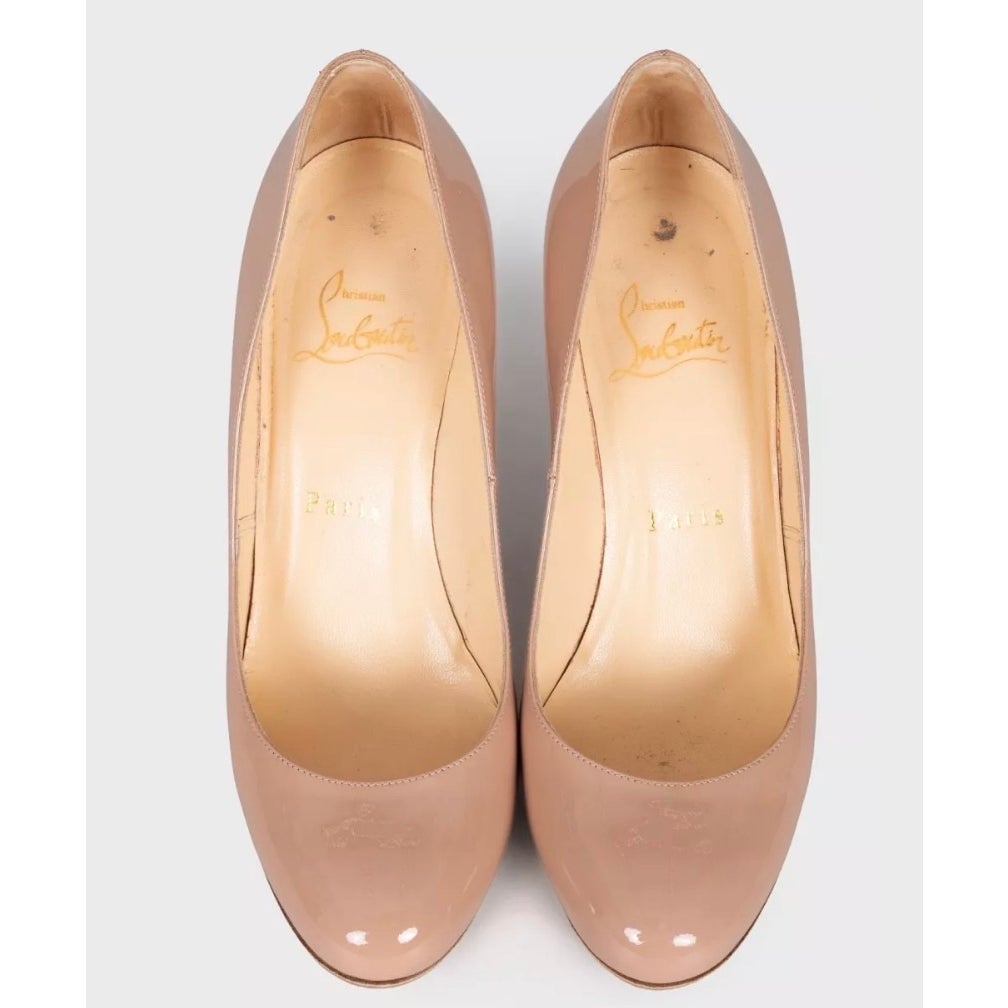 Christian Louboutin Beige Leather Wedge Pumps EU 36 Pre-owned