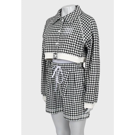 Miu Miu Houndstooth Cotton Suit with Shorts - Size S Pre-owned