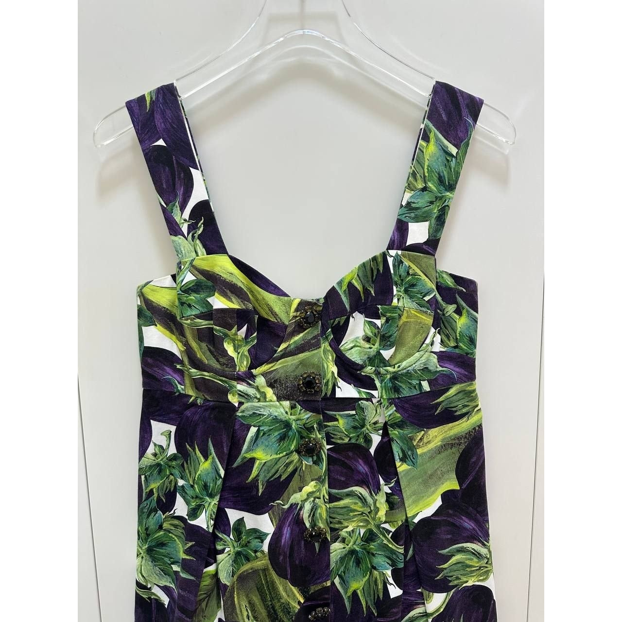 Dolce & Gabbana Vibrant Botanical Print Cotton Blend Dress Sz.40 pre-owned