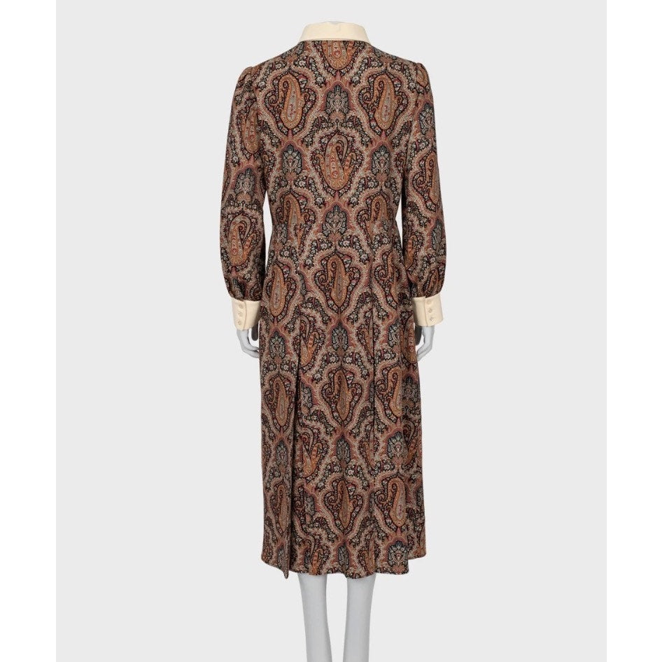 Celine Fitted Paisley Print Dress Sz.42/XL Pre-owned