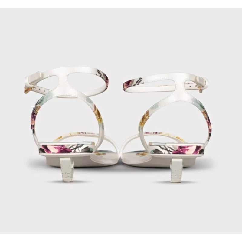 Prada White Floral Print Textile Sandals sz.36 pre-owned