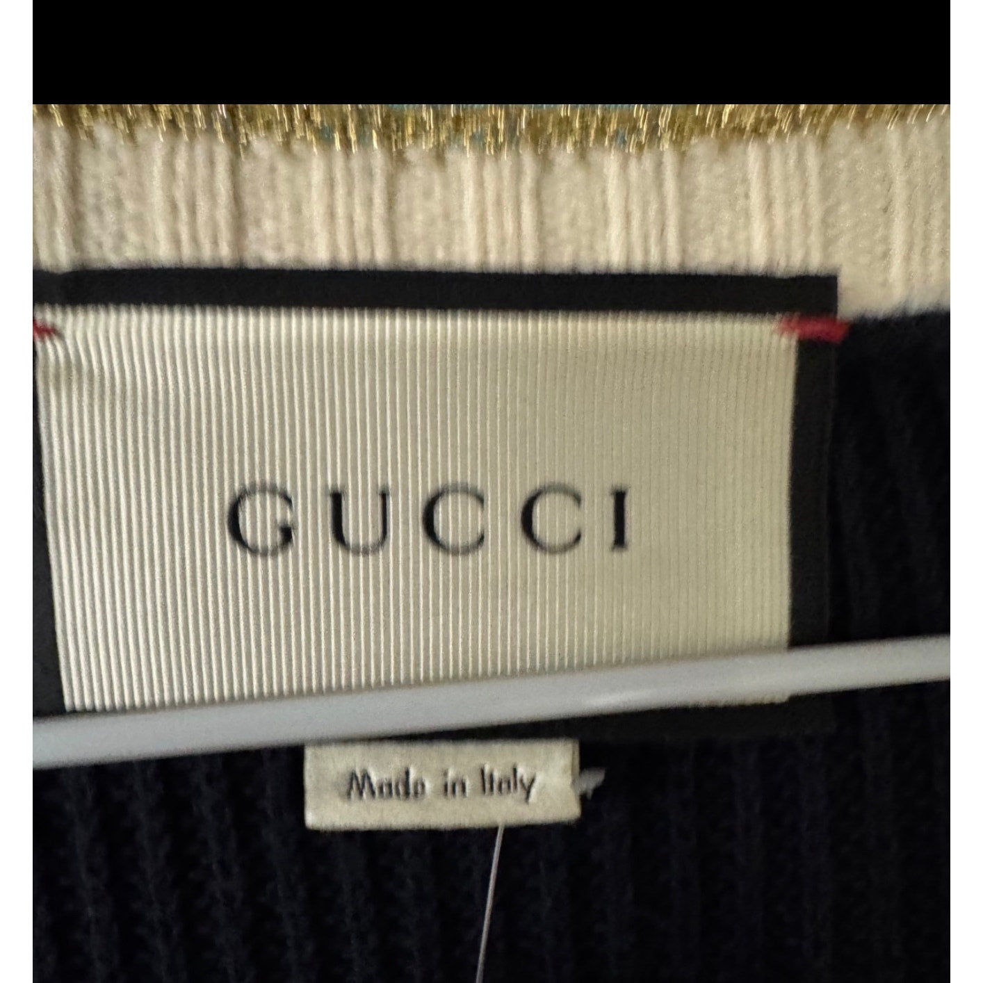 Gucci Straight Blue Embroidered Cardigan - Size S Pre-owned