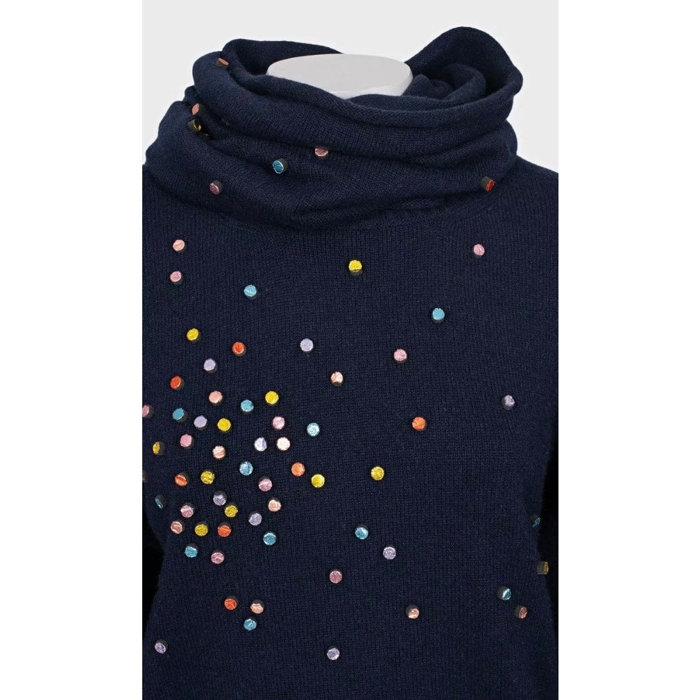 Chanel 2014 Luxurious Blue Cashmere Sweater Sz.36 Pre-owned
