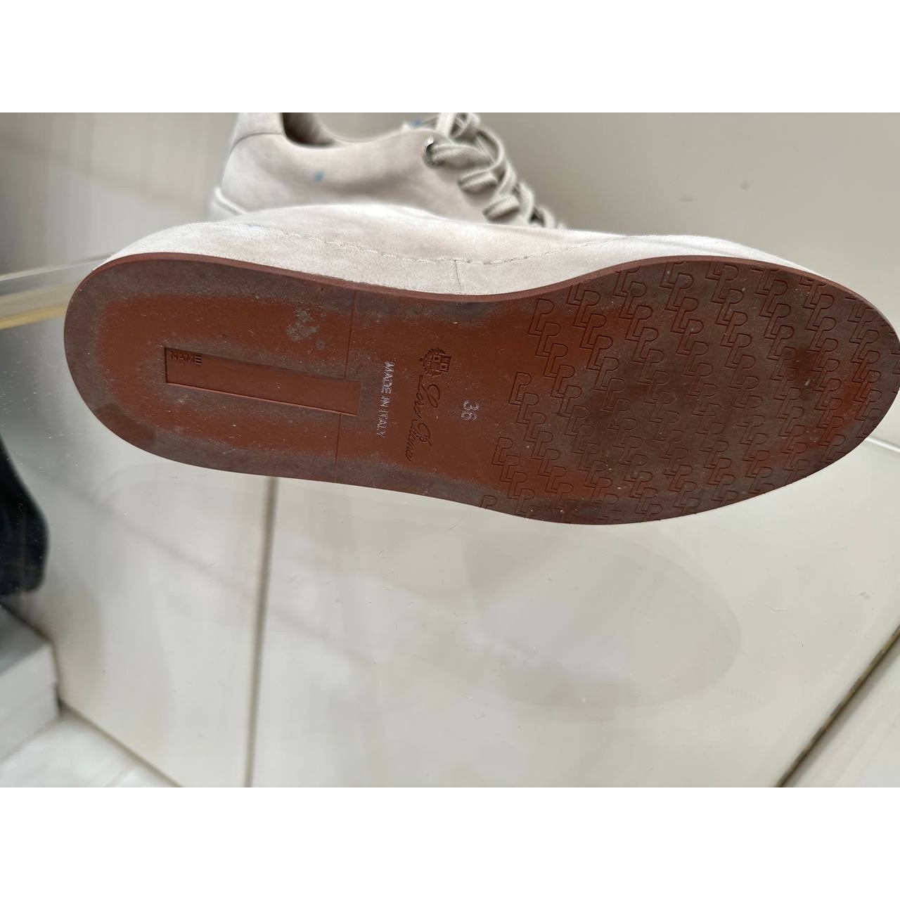 Loro Piana Tennis Walk White Suede Sneakers EU 36 Pre-owned