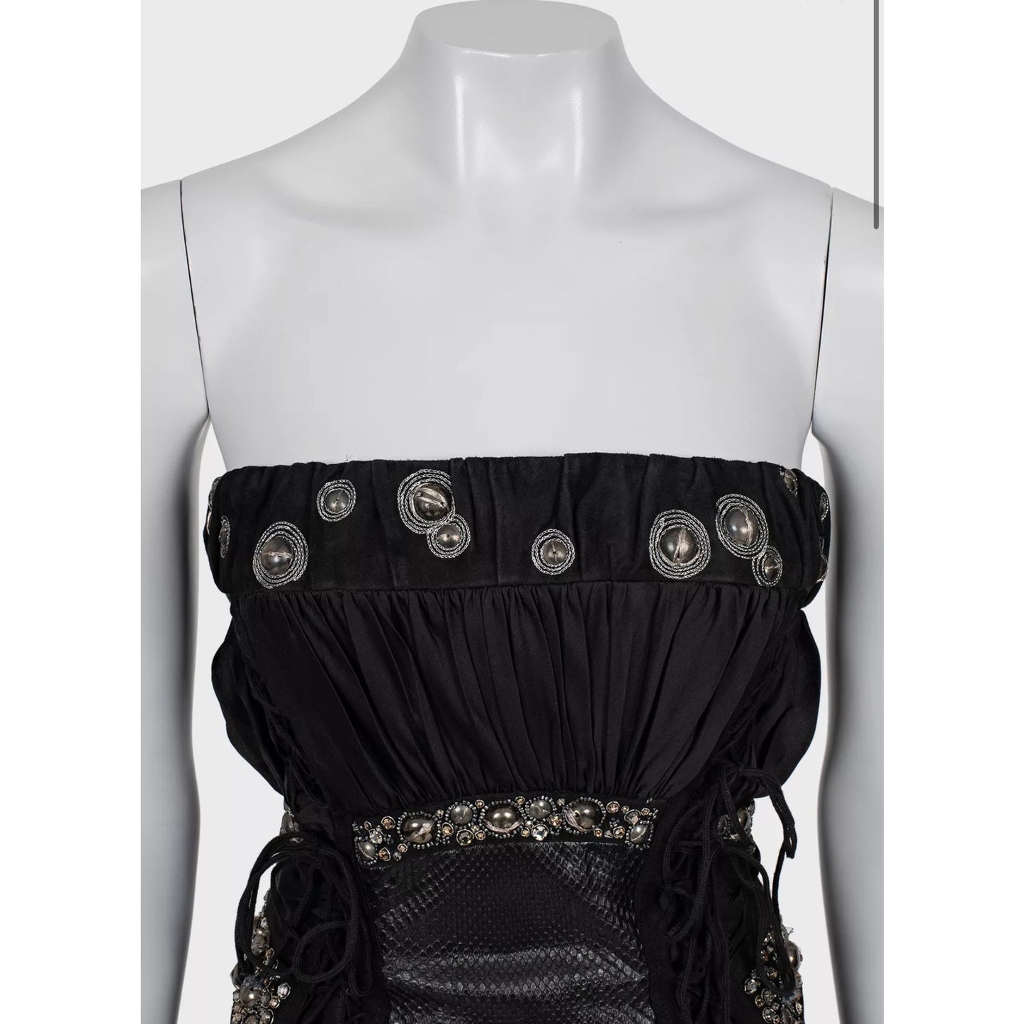 Balmain Black Silk Crystal Embellished Mini Dress іяю36/S Pre-owned