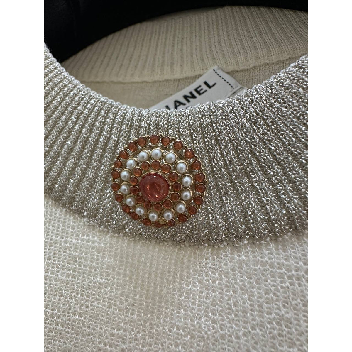 CHANEL Cashmere Silk Lurex Knit Dress Tunic FR 36 Pre-owned