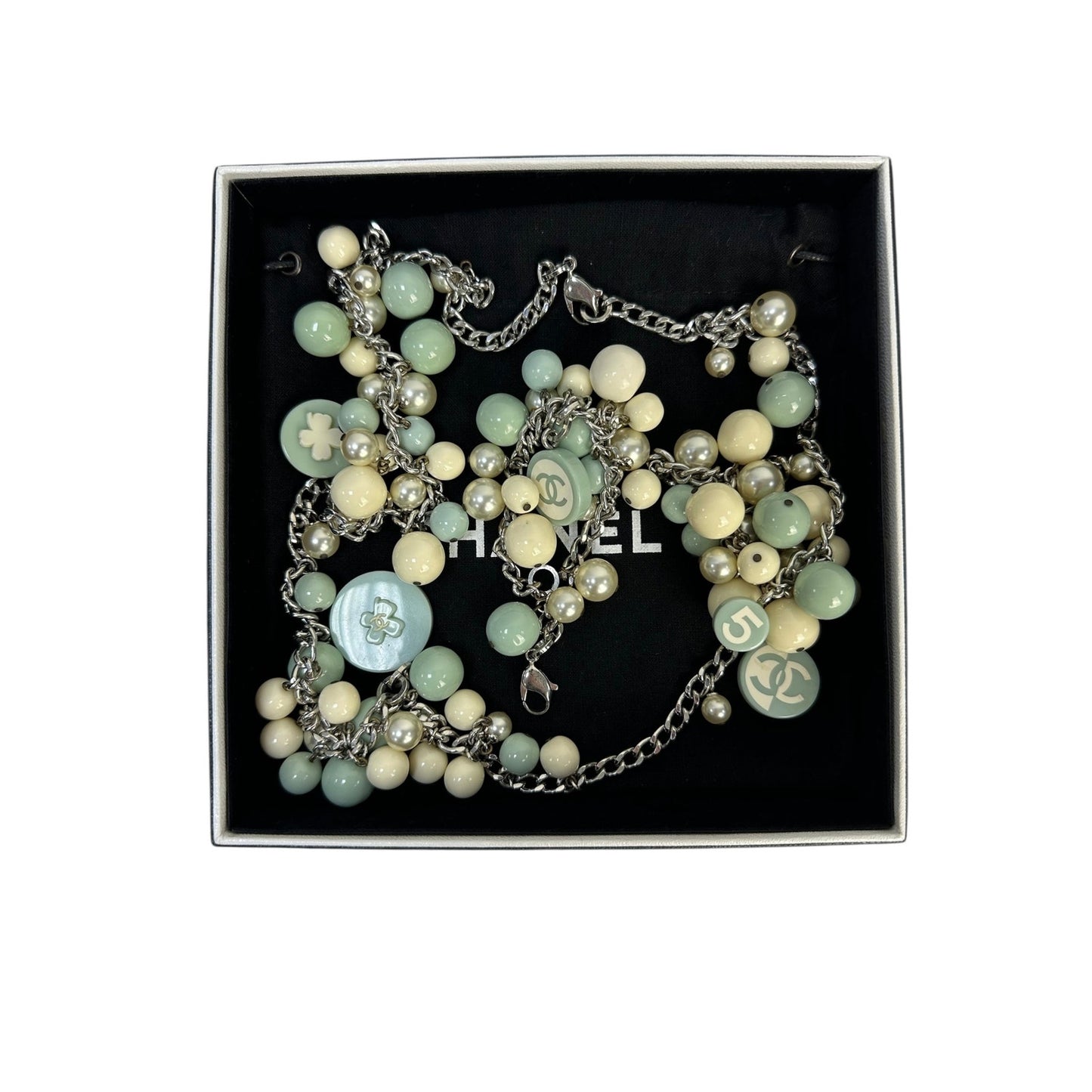 Chanel pastel jewelry set of necklace and bracelet