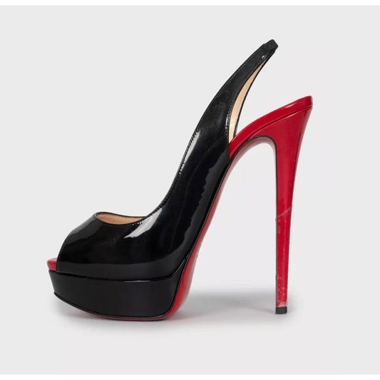 Christian Louboutin Black Patent Leather Stiletto Pumps 39 pre-owned