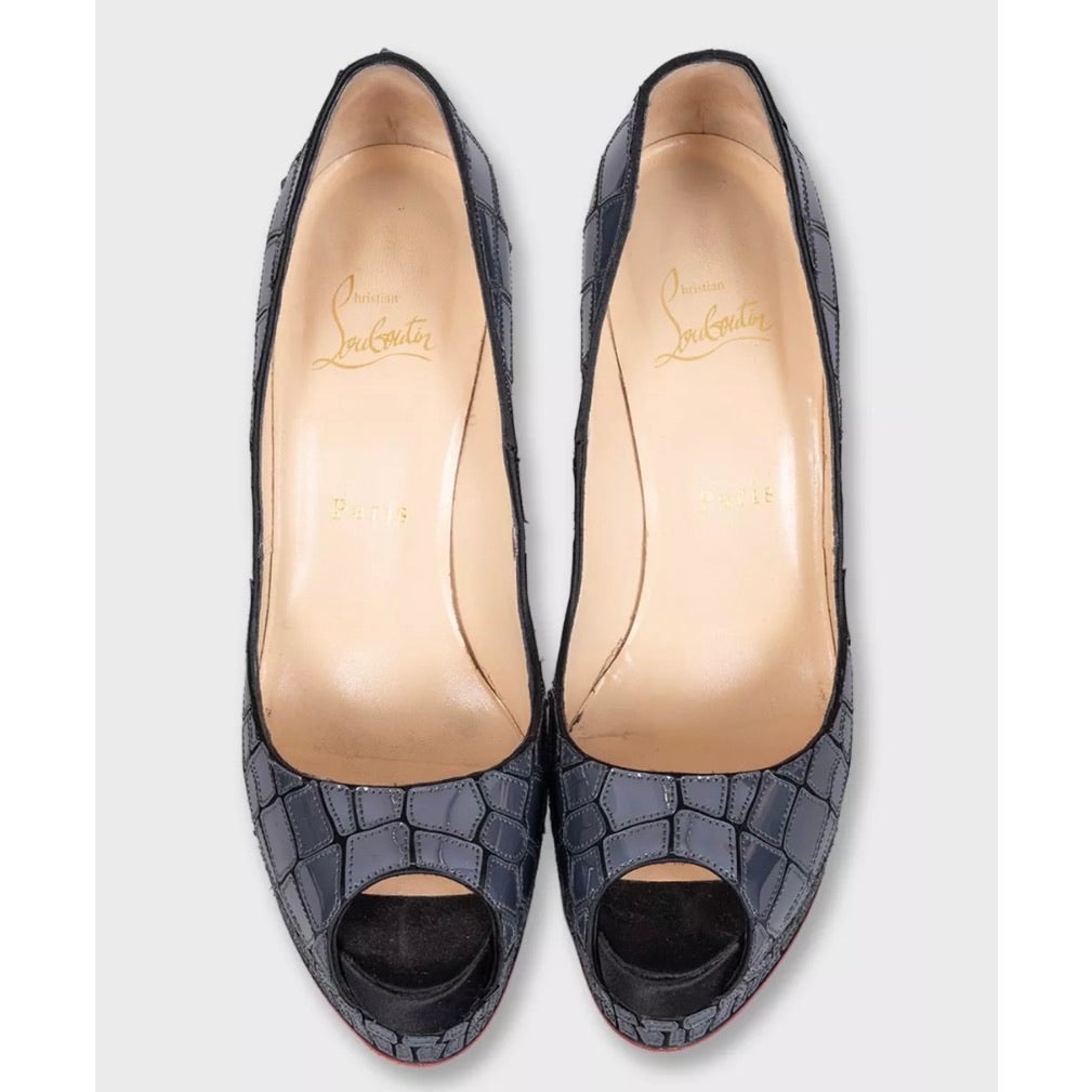 Christian Louboutin Leather Open Toe Stiletto Heels Sz.38,5 Pre-owned