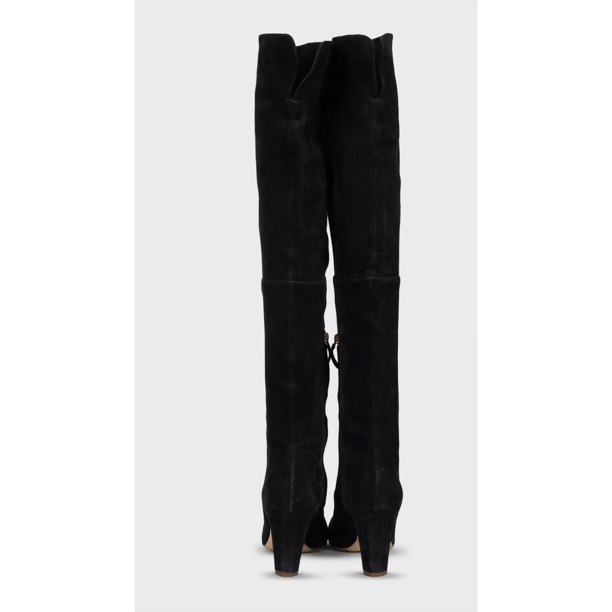 CHANEL Black Suede Over-the-Knee Boots EU 38 pre-owned