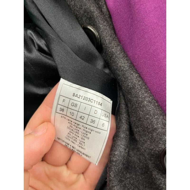 Christian Dior Gray Wool Angora Fitted Jacket Sz.38 Pre-owned