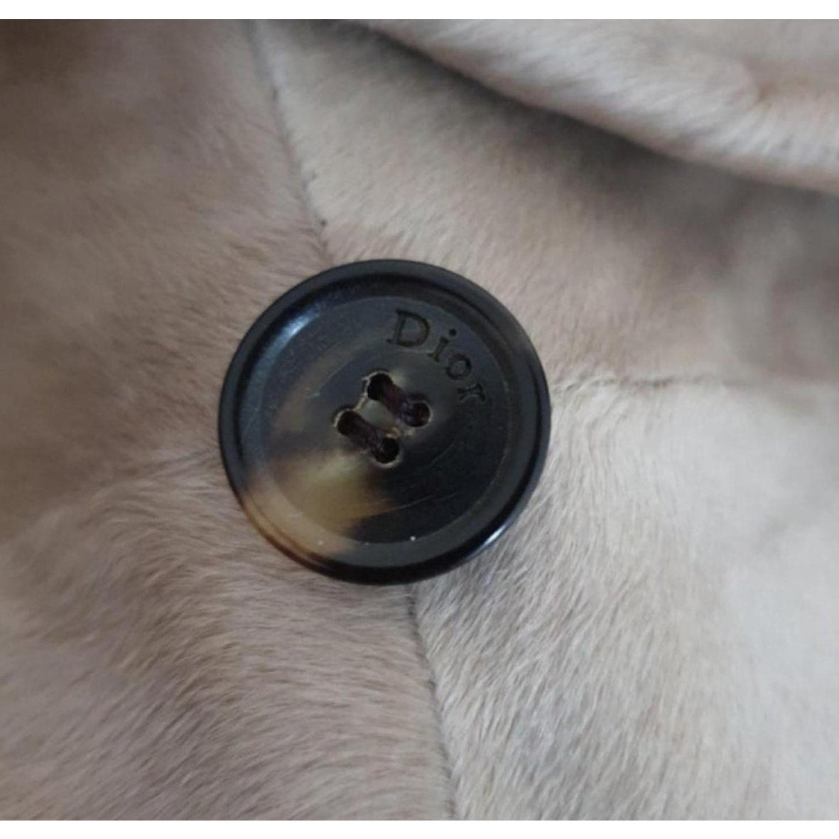 Christian Dior Beige Leather Fox Trimmed Jacket Sz.36 Pre-owned