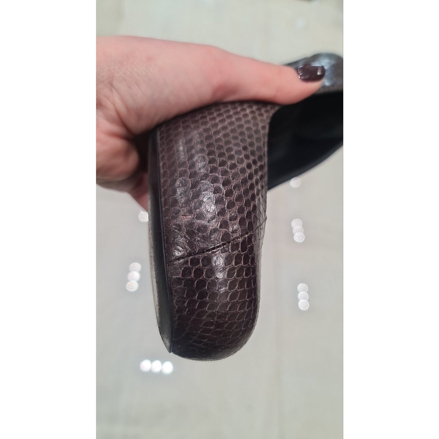 Bottega Veneta Brown Python Leather Round Toe Pumps Size 38 pre-owned