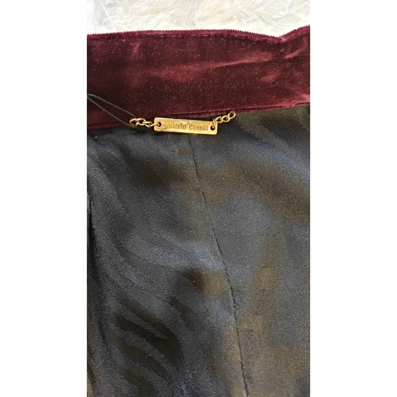 Roberto Cavalli Velvet Fitted Zip Jacket Purple - M Pre-owned