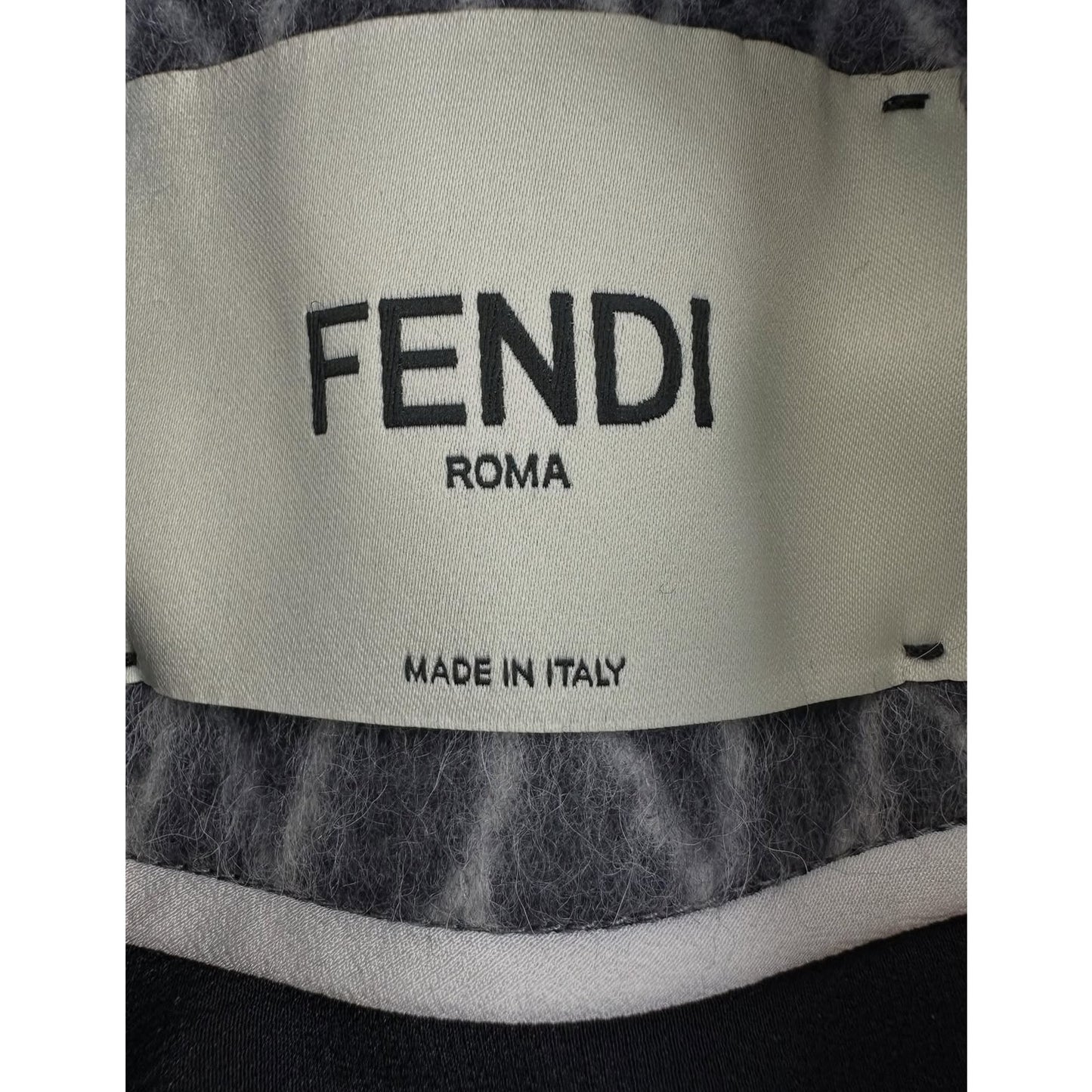 Fendi  Double-Breasted  Mink Sleeves Belted Coat Sz.42 Pre-owned