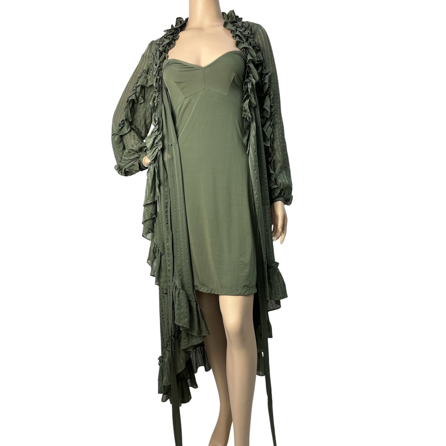 Zimmermann Cascade Ruffle Wrap Midi Dress Sz.0 Pre-owned