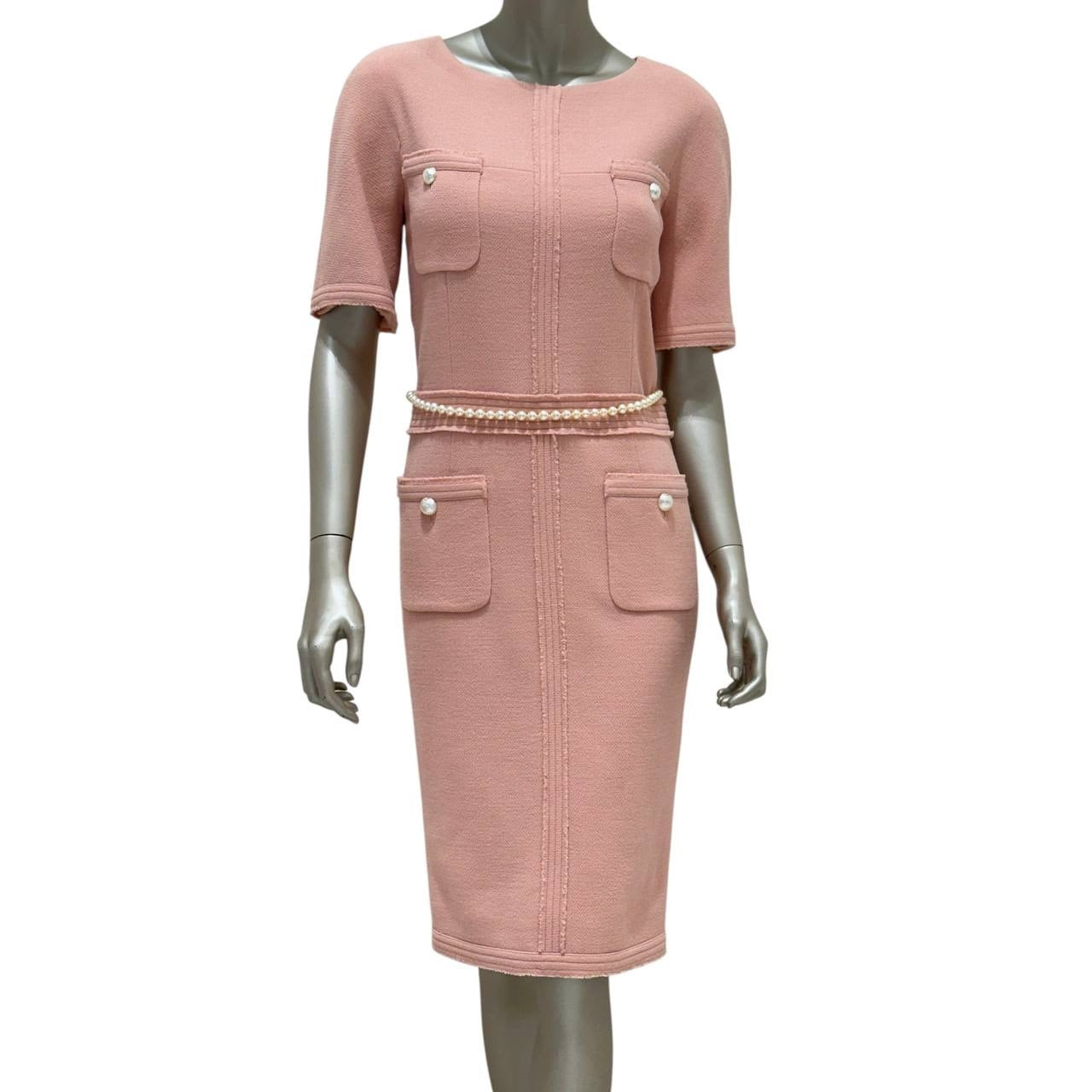 Chanel Pink Wool Dress - Runway 2012 Collection sz.38 pre-owned