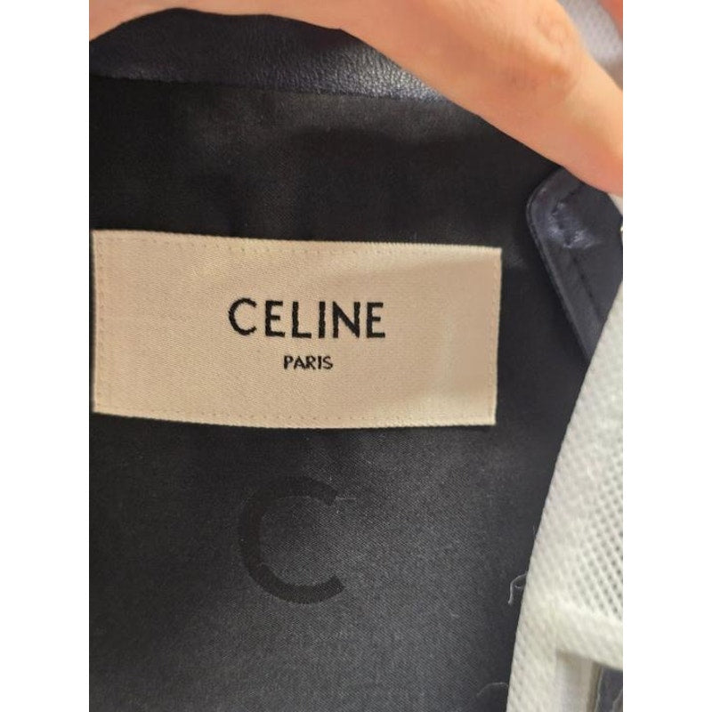 NWT Celine Blue Lambskin Leather Cropped Jacket Sz.38/M Pre-owned