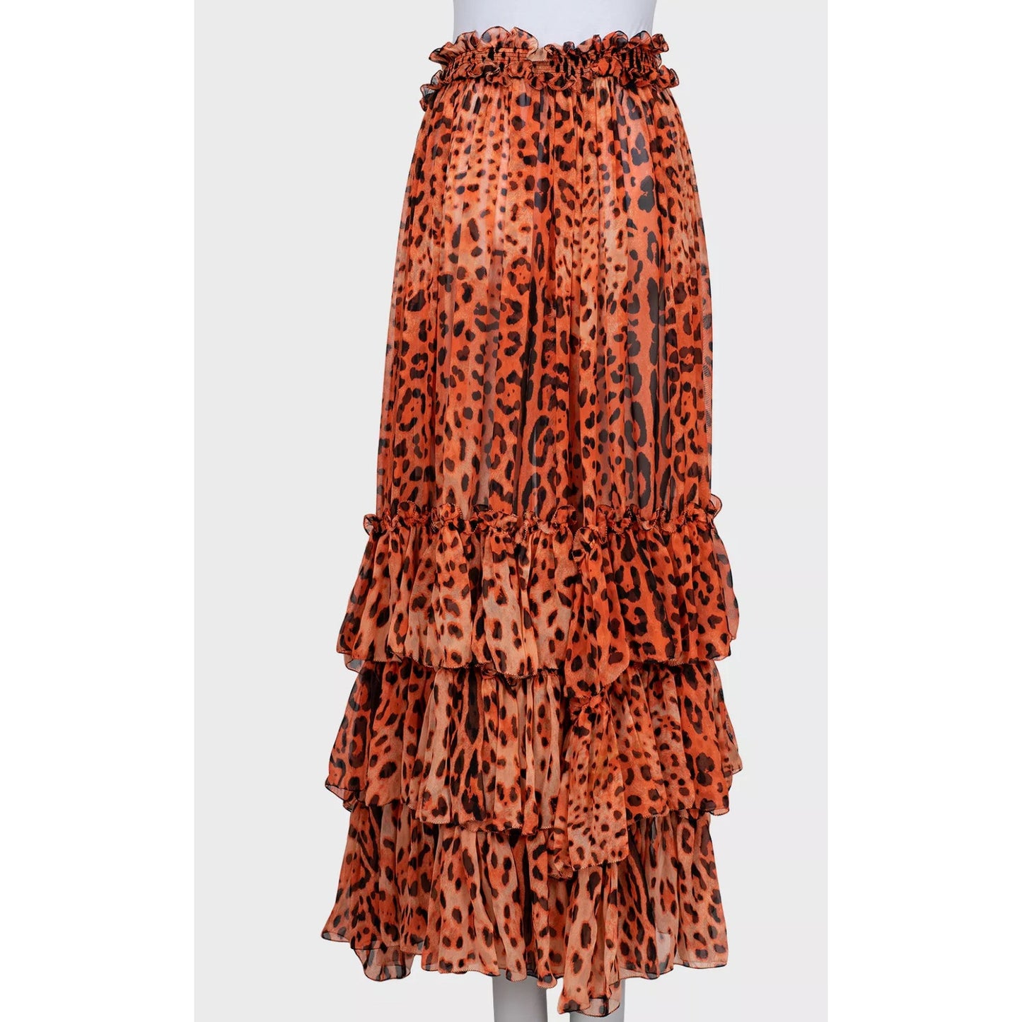 Dolce & Gabbana Silk Animal Print Maxi Skirt - XXS (IT36) Pre-owned