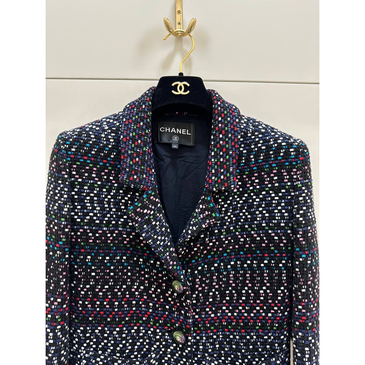 CHANEL Multicolor Tweed Jacket - 2017 Sz.34 Pre-owned