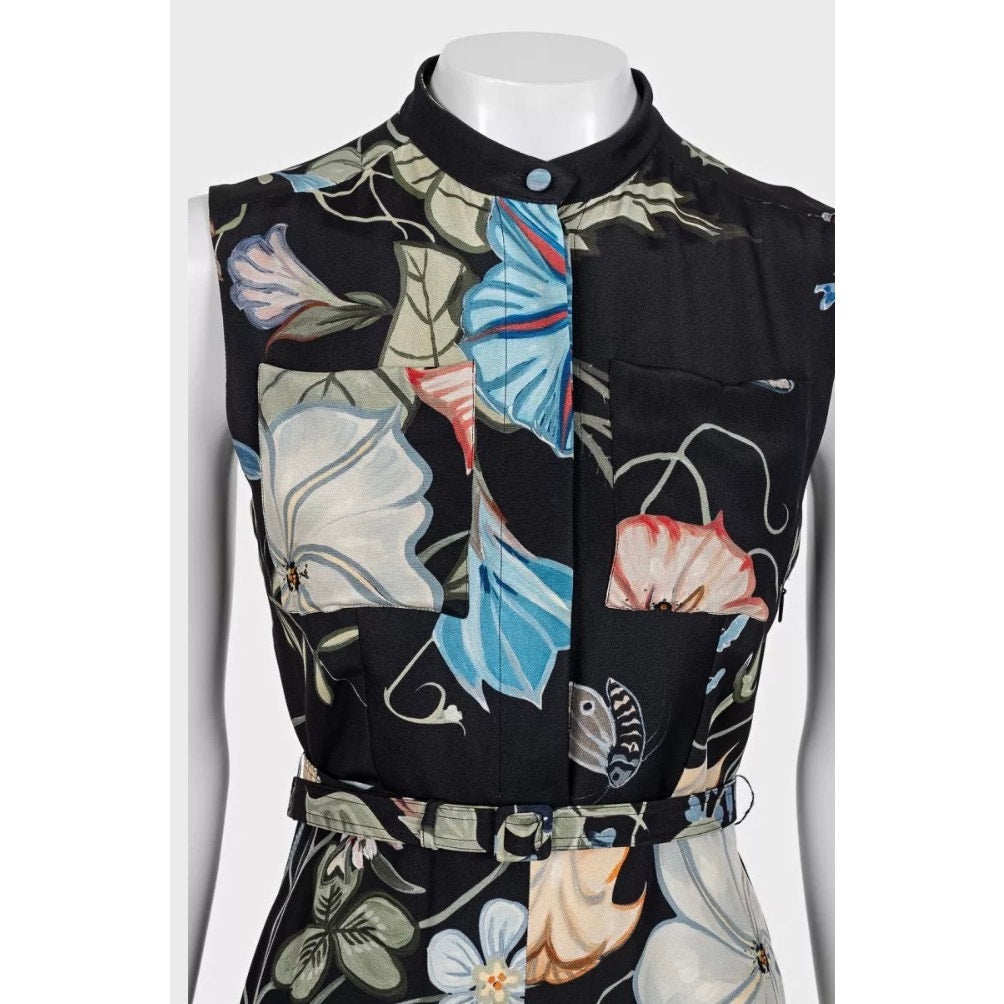 Gucci Black Printed Midi Dress - Elegant IT 40 S Pre-owned