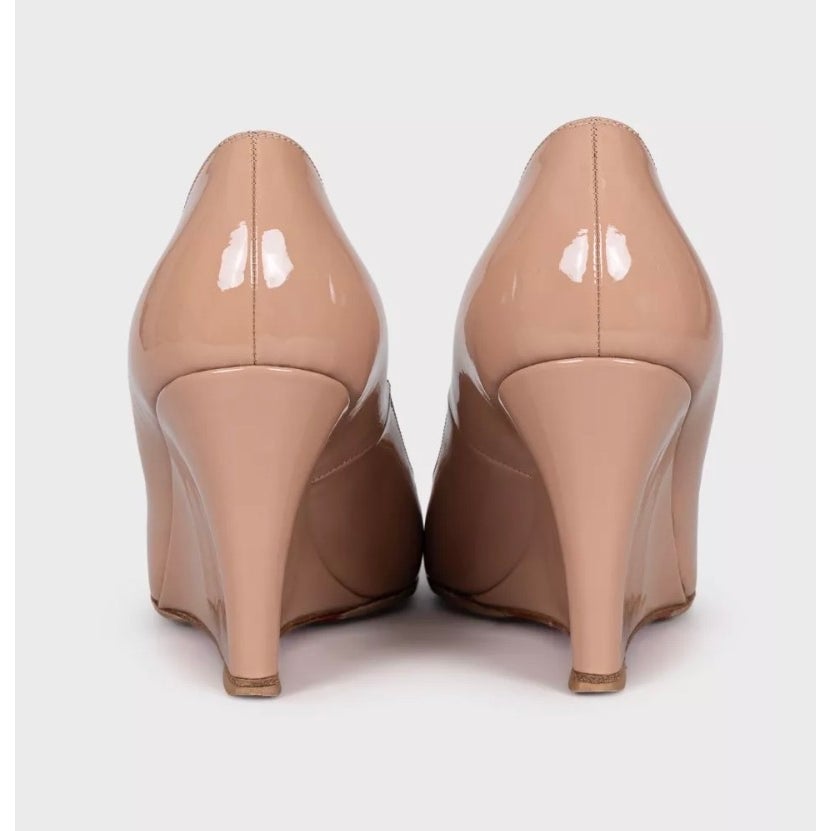 Christian Louboutin Beige Leather Wedge Pumps EU 36 Pre-owned