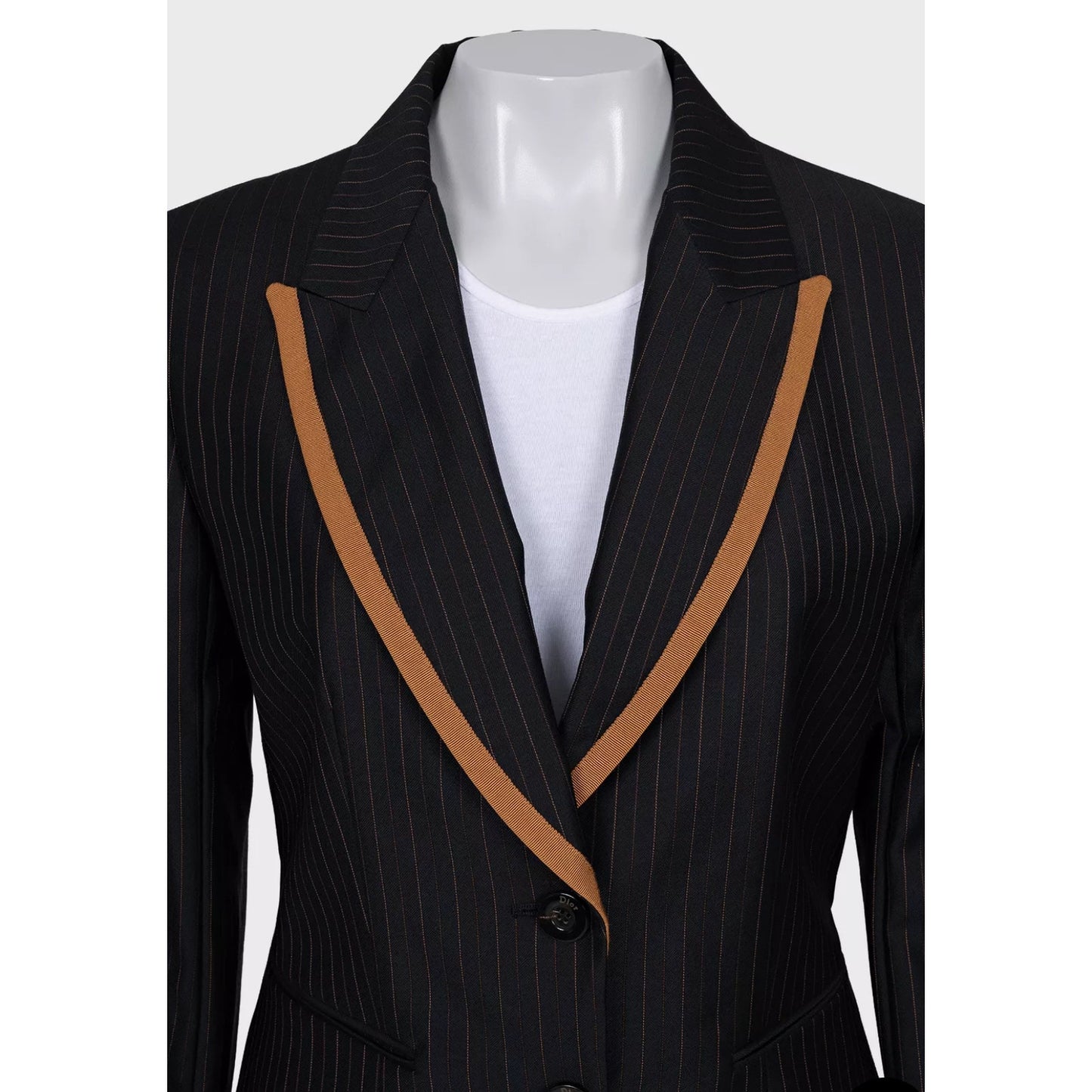 Christian Dior Black Wool Pinstripe Suit Sz. FR44 / XXLPre-owned