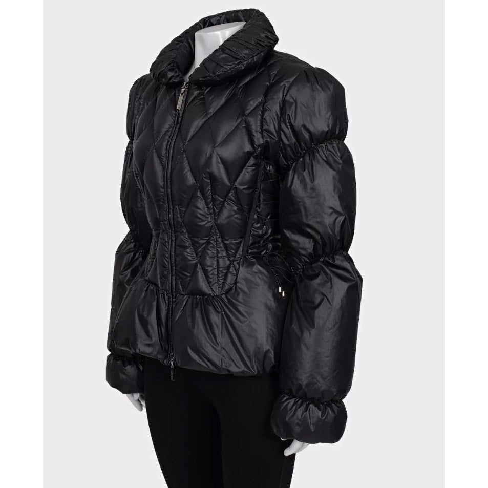 Roberto Cavalli Black Quilted Lace-Up Jacket - IT 44/L Pre-owned