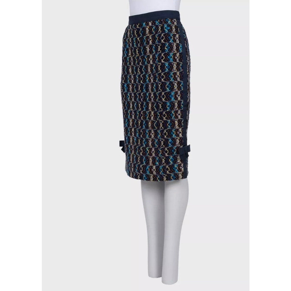 Louis Vuitton Blue Wool Midi Skirt  Sz.36 Pre-owned