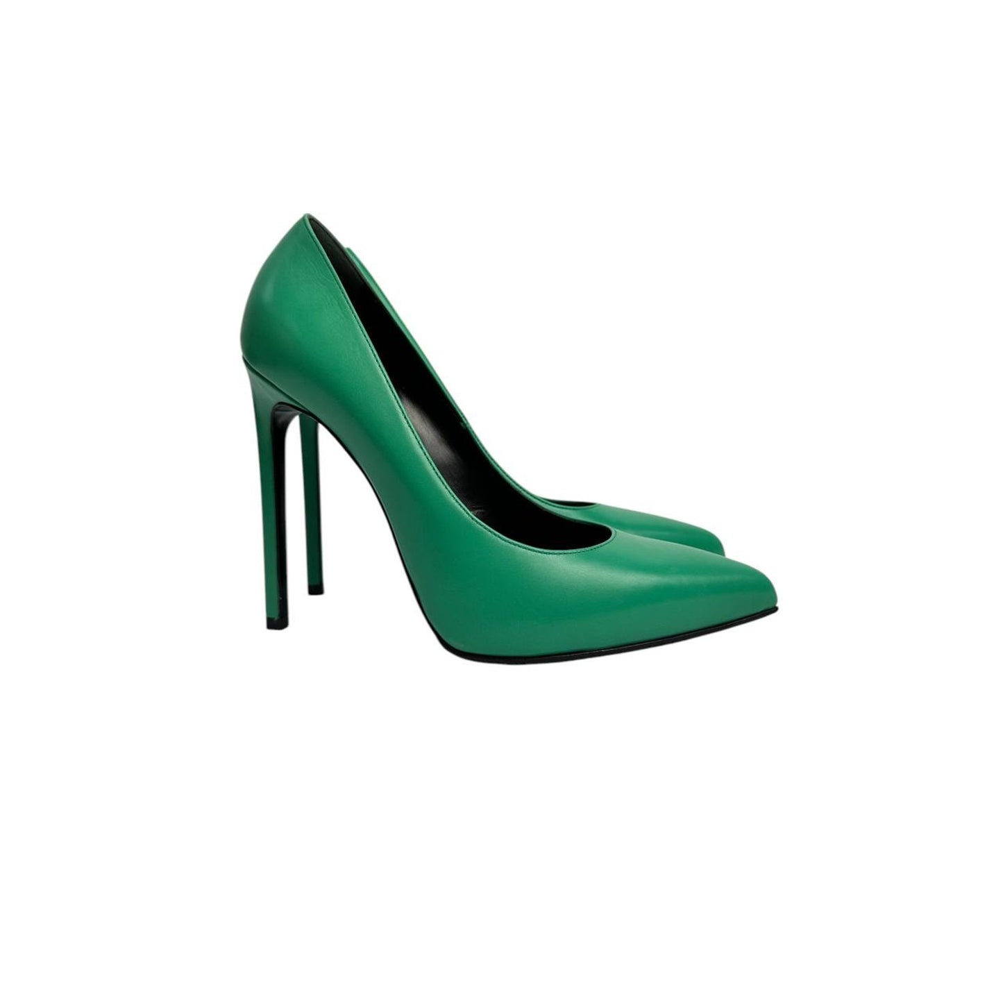 Saint Laurent Green Leather Stiletto Pumps Sz.37,5 Pre-owned