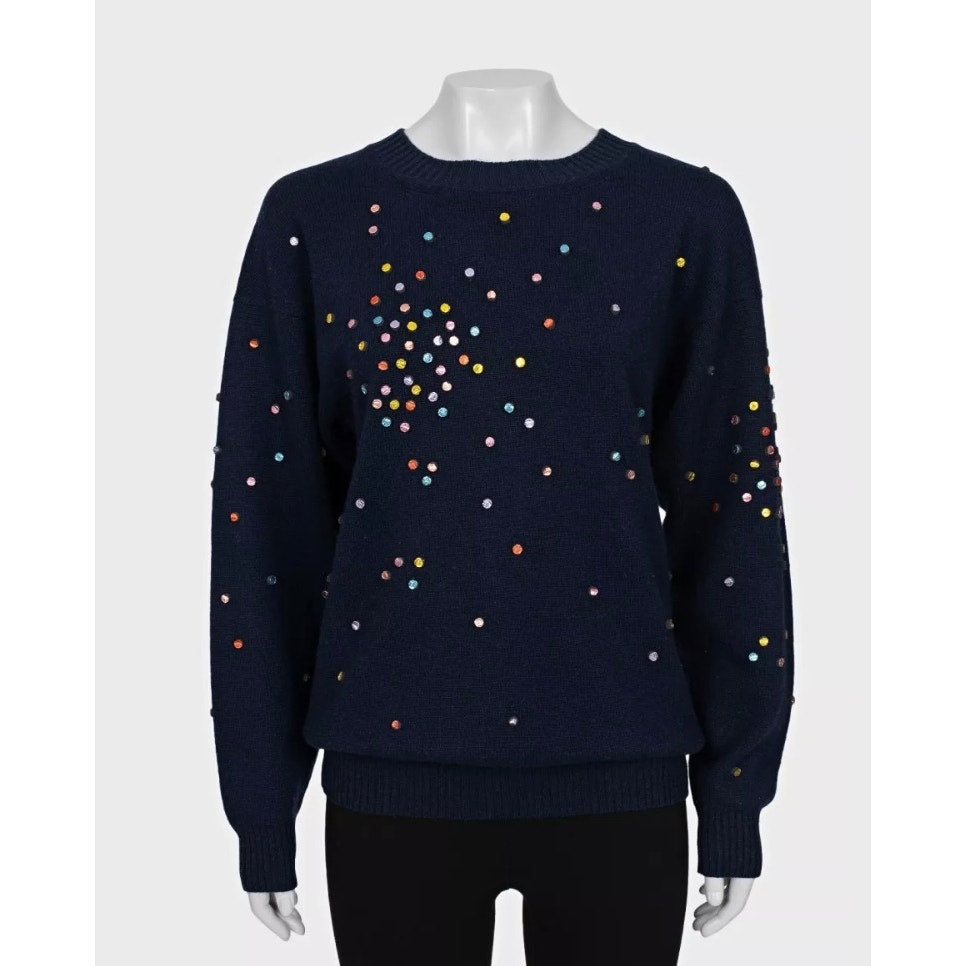 Chanel 2014 Luxurious Blue Cashmere Sweater Sz.36 Pre-owned