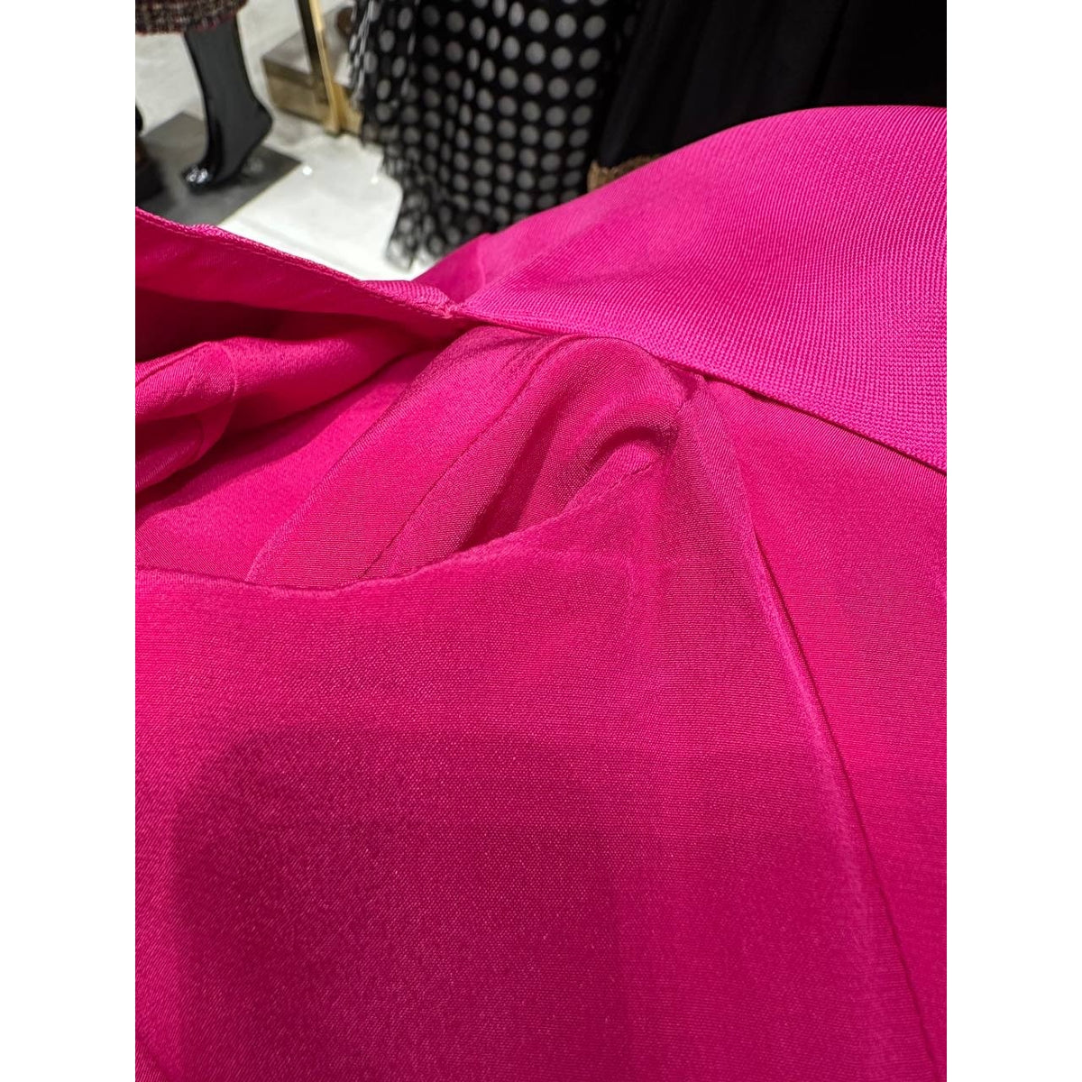 Christian Dior Fuchsia Silk Top & Black Skirt Set Sz.38 Pre-owned