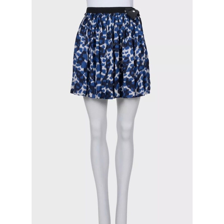 Louis Vuitton Blue Silk Skirt & Top Suit Set Sz.36 Pre-owned