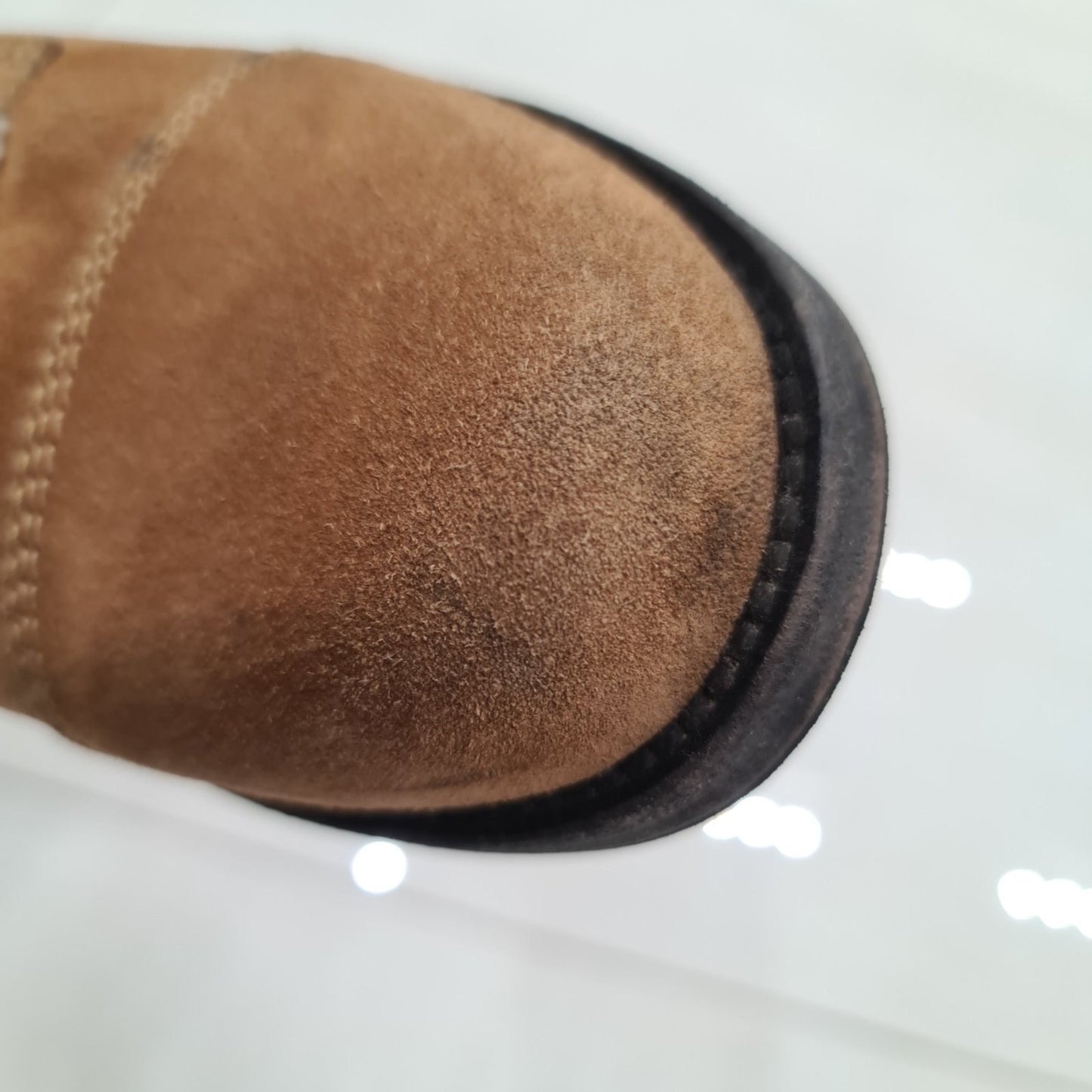 CHANEL 2012 Brown Suede Mid-Calf Combat Boots Size 38.5 pre-owned