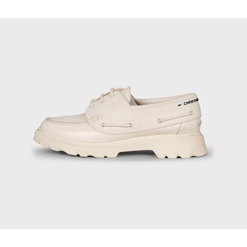Christian Dior White Leather Lace-Up Shoes sz.39 pre-owned