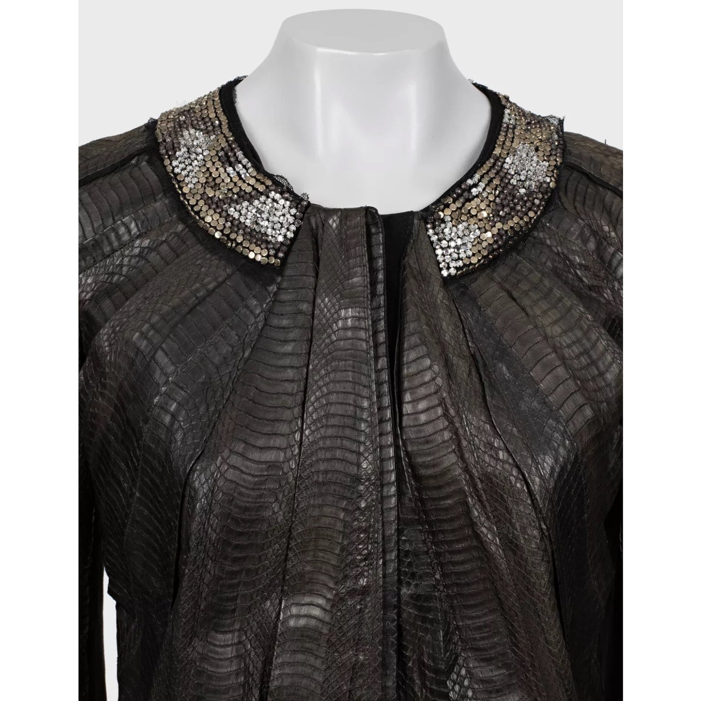 Roberto Cavalli Brown Snakeskin  Suede Jacket - Size 42 pre-owned
