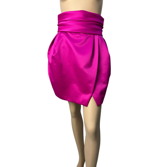 Alexandre Vauthier Satin Fuchsia Mini Skirt  Sz.38
