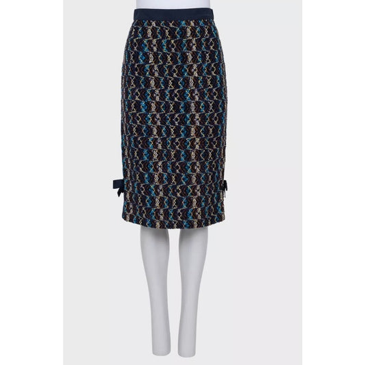 Louis Vuitton Blue Wool Midi Skirt  Sz.36 Pre-owned