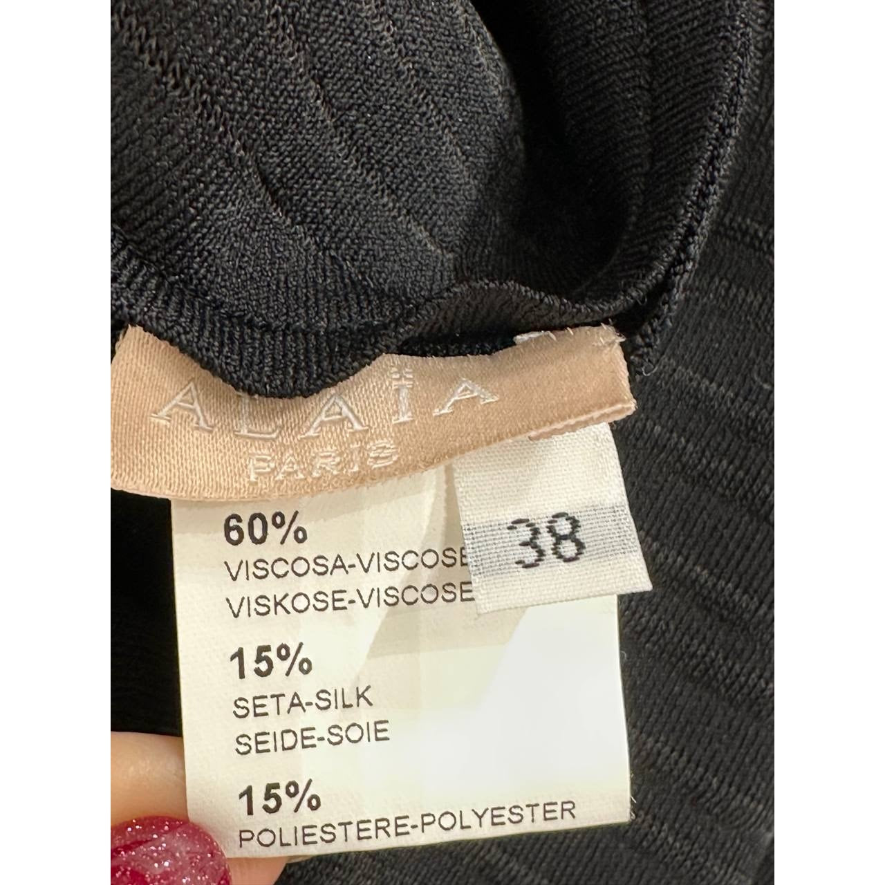 Alaïa Black Viscose Pleated Mini Dress - Size 38 Pre-owned
