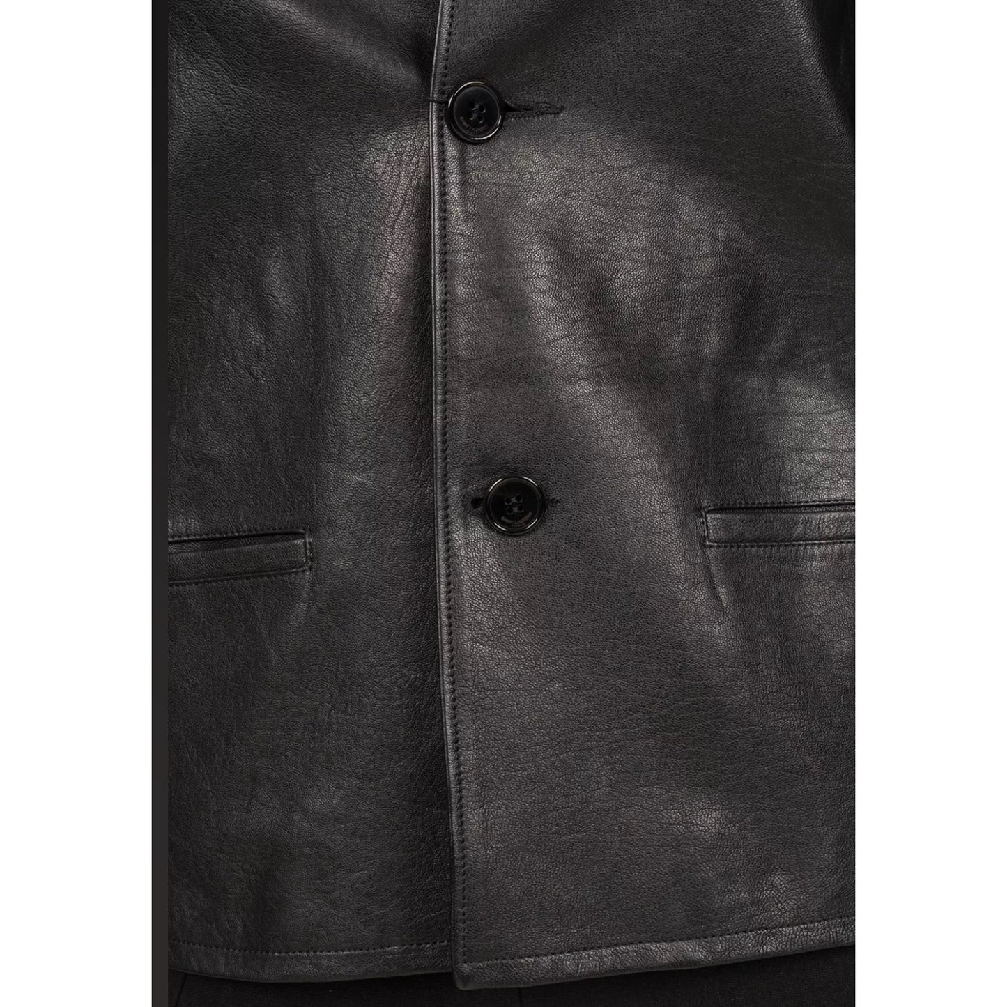 Saint Laurent Black Leather Blazer - Size FR36 / XS  Pre-owned