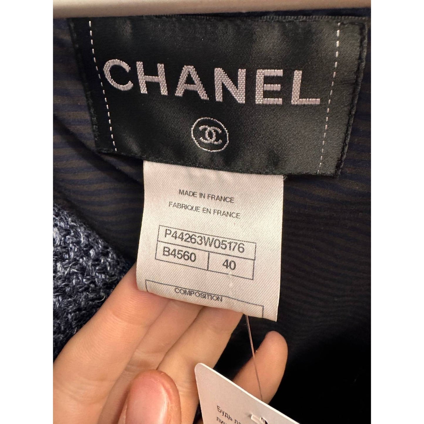 Chanel Blue Wool  Fall 2012 Collection  Coat SzFR40 Pre-owned