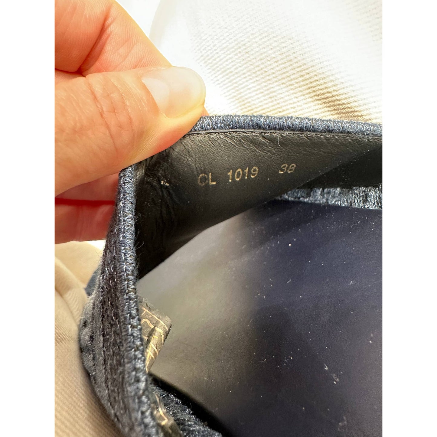 Christian Dior Dway Iconic Denim Logo Platform Slides Sz.38 Pre-owned
