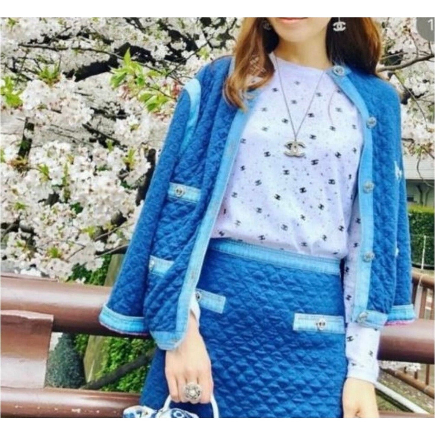 NWT CHANEL 20P Denim Jacket Sz.40 Pre-owned