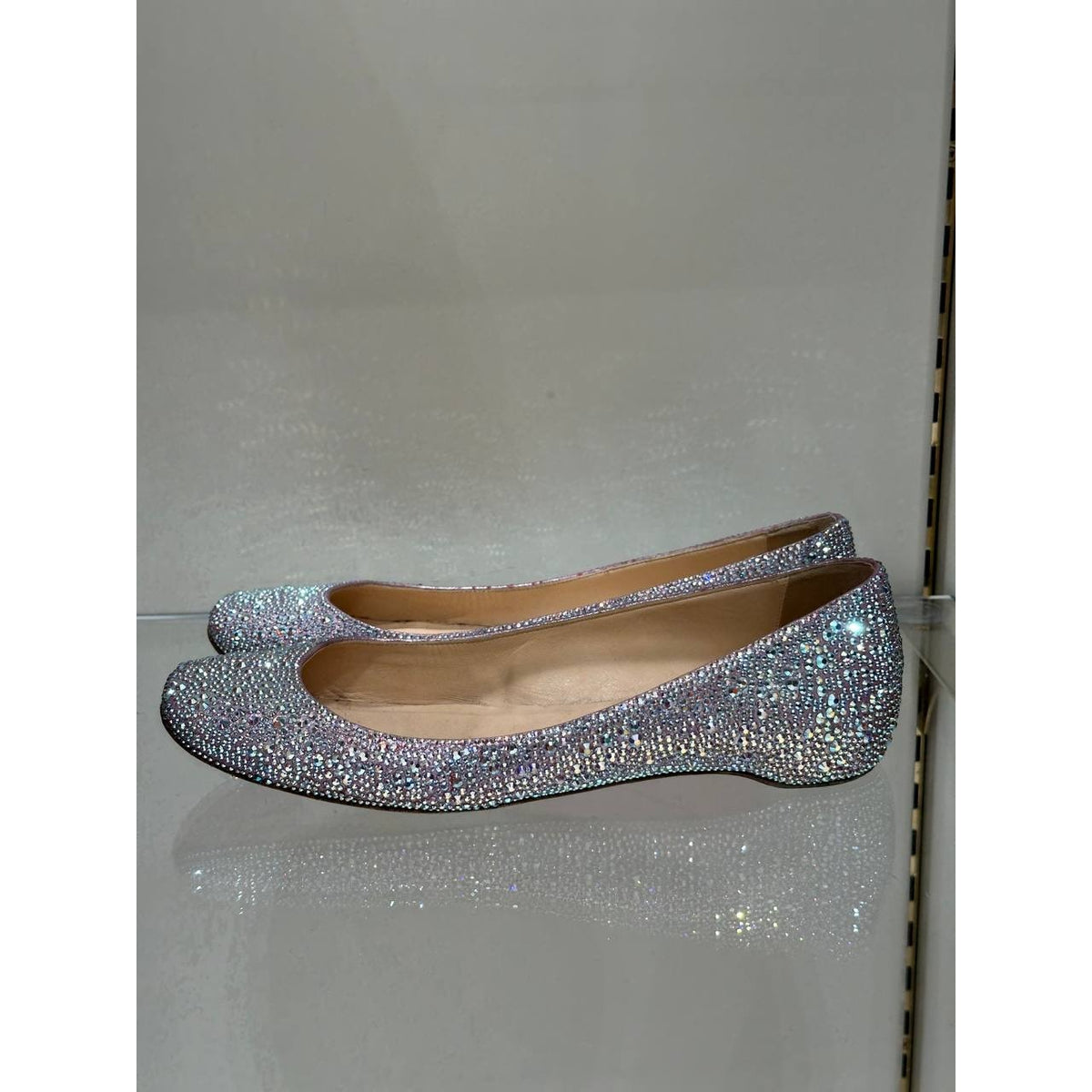 Christian Louboutin Crystal Strass Ballet Flats Sz.38.5 Pre-owned