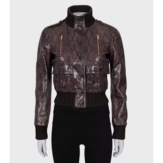 Gucci Python Leather Jacket - IT 38 / XS pre-owned